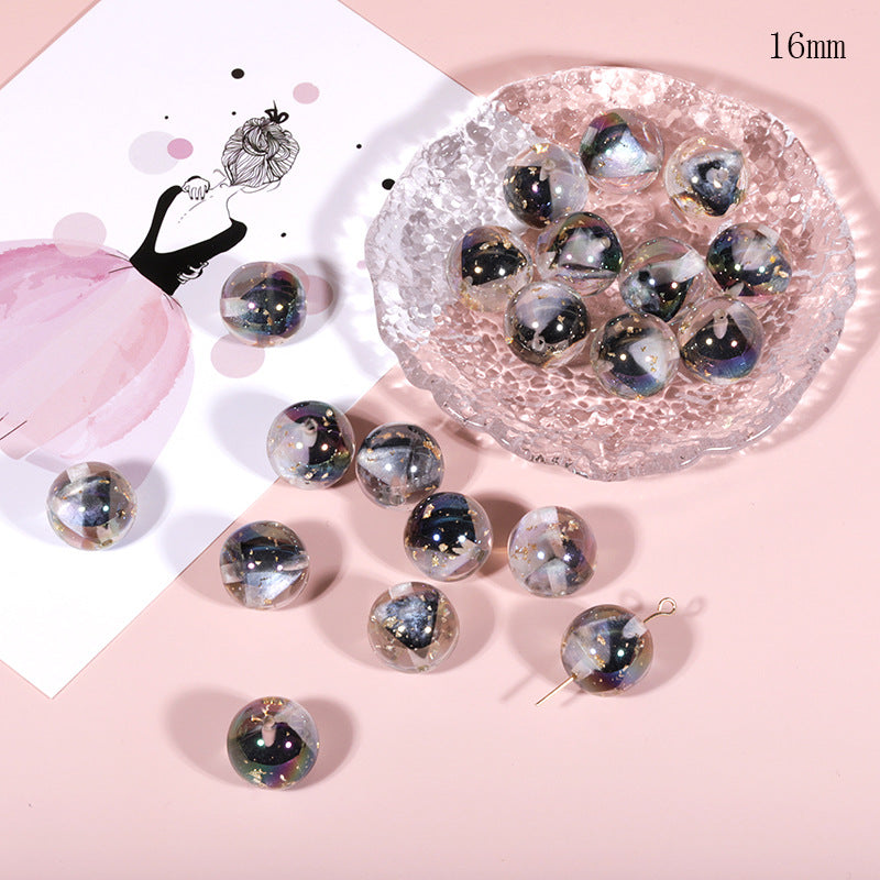 Wholesale Magic star geometric ball 16mm resin through hole loose beads